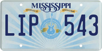 MS license plate LIP543