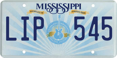 MS license plate LIP545