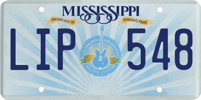 MS license plate LIP548