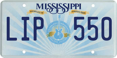 MS license plate LIP550