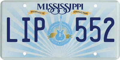 MS license plate LIP552
