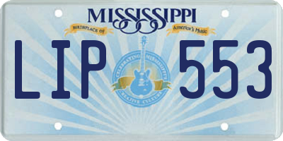 MS license plate LIP553