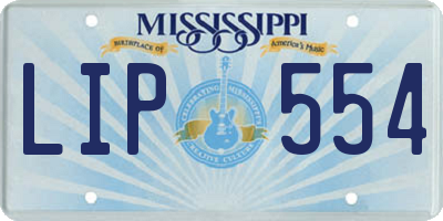 MS license plate LIP554
