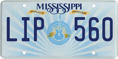 MS license plate LIP560