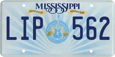 MS license plate LIP562