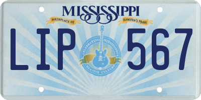 MS license plate LIP567