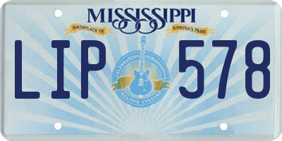 MS license plate LIP578