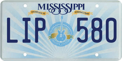 MS license plate LIP580
