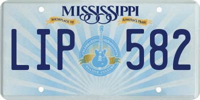 MS license plate LIP582