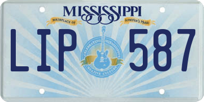 MS license plate LIP587