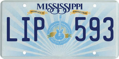 MS license plate LIP593