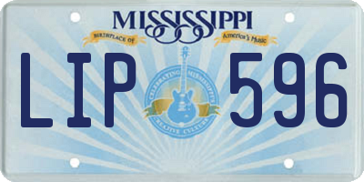 MS license plate LIP596