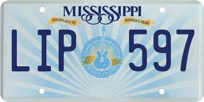 MS license plate LIP597