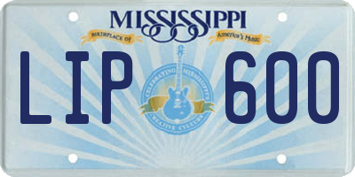 MS license plate LIP600