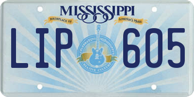 MS license plate LIP605