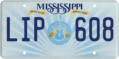 MS license plate LIP608
