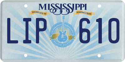 MS license plate LIP610