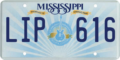 MS license plate LIP616