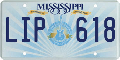 MS license plate LIP618