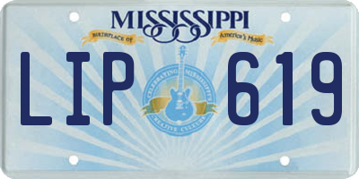 MS license plate LIP619