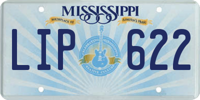 MS license plate LIP622
