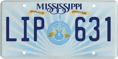 MS license plate LIP631