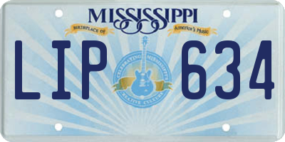 MS license plate LIP634