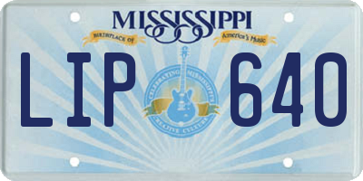MS license plate LIP640