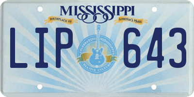 MS license plate LIP643