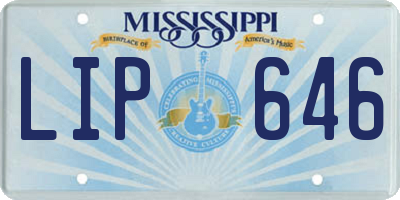 MS license plate LIP646