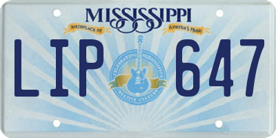MS license plate LIP647
