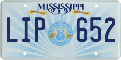 MS license plate LIP652