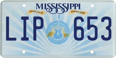 MS license plate LIP653