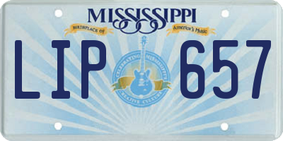 MS license plate LIP657