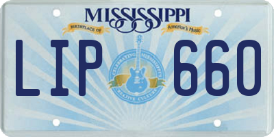 MS license plate LIP660