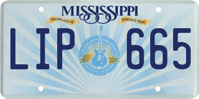 MS license plate LIP665