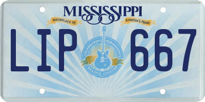 MS license plate LIP667