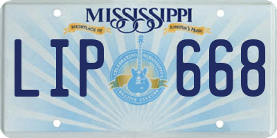 MS license plate LIP668
