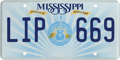 MS license plate LIP669