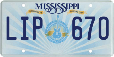 MS license plate LIP670