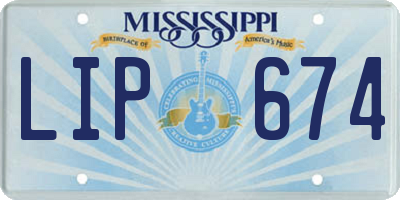 MS license plate LIP674