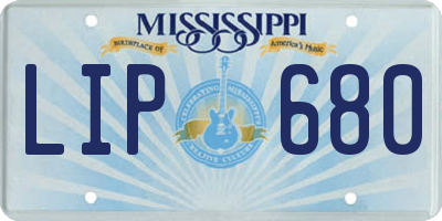 MS license plate LIP680