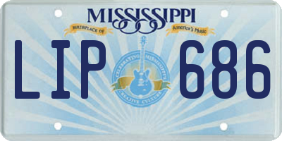 MS license plate LIP686