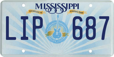 MS license plate LIP687