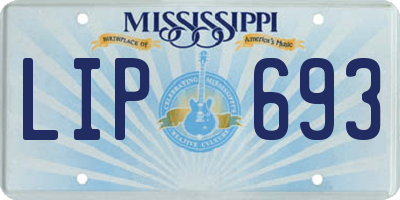 MS license plate LIP693