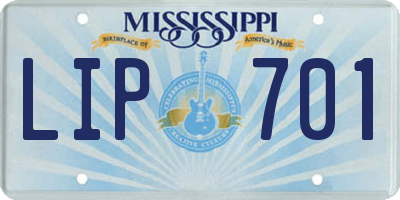 MS license plate LIP701