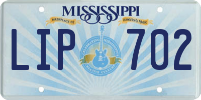 MS license plate LIP702
