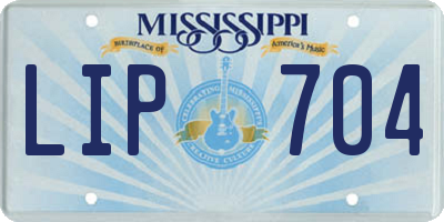 MS license plate LIP704