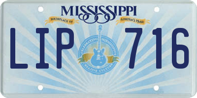 MS license plate LIP716