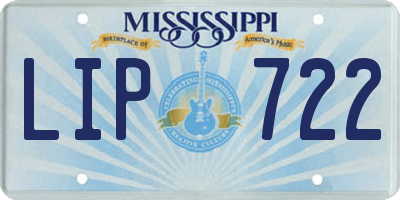 MS license plate LIP722